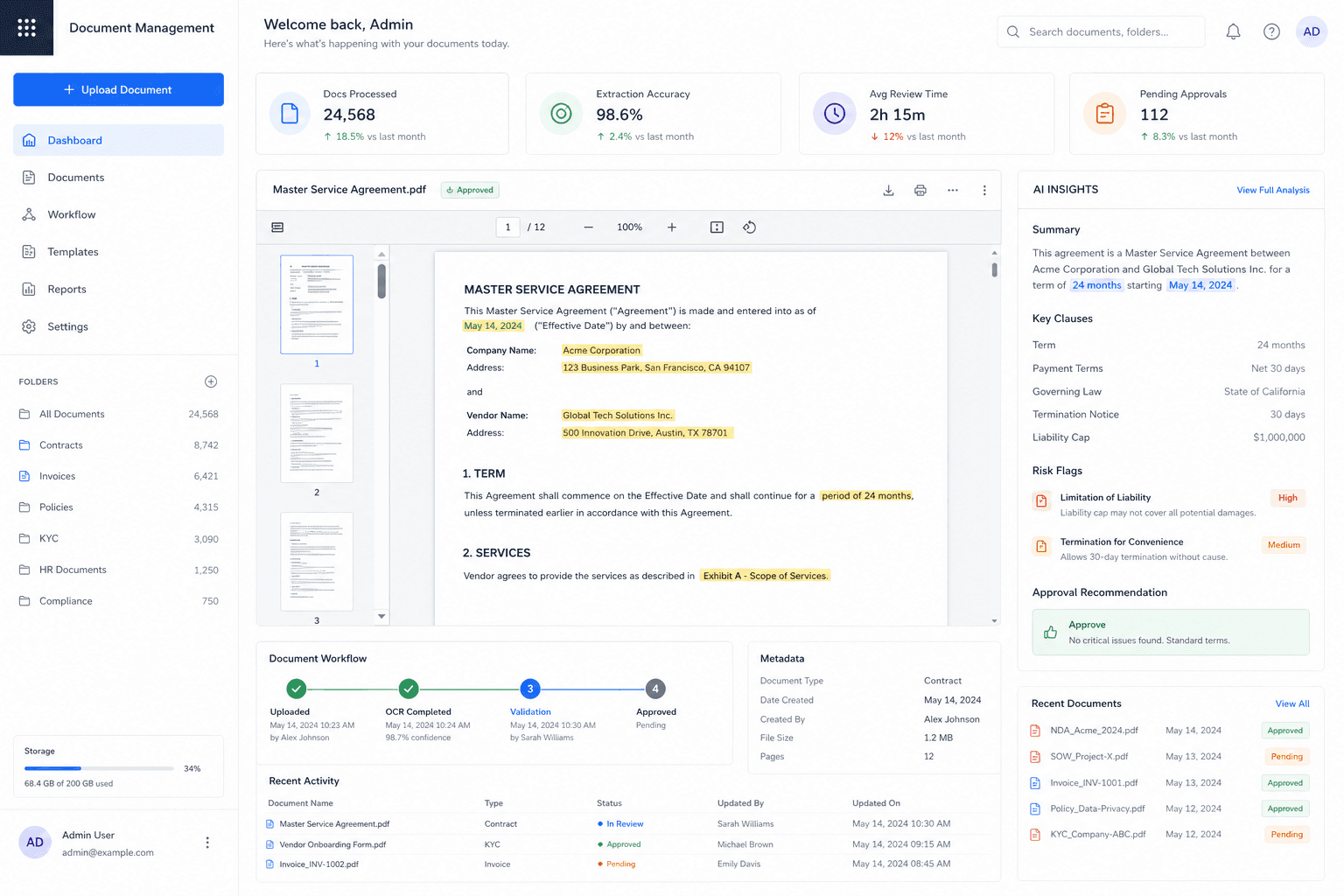 AI Document Management placeholder project screenshot