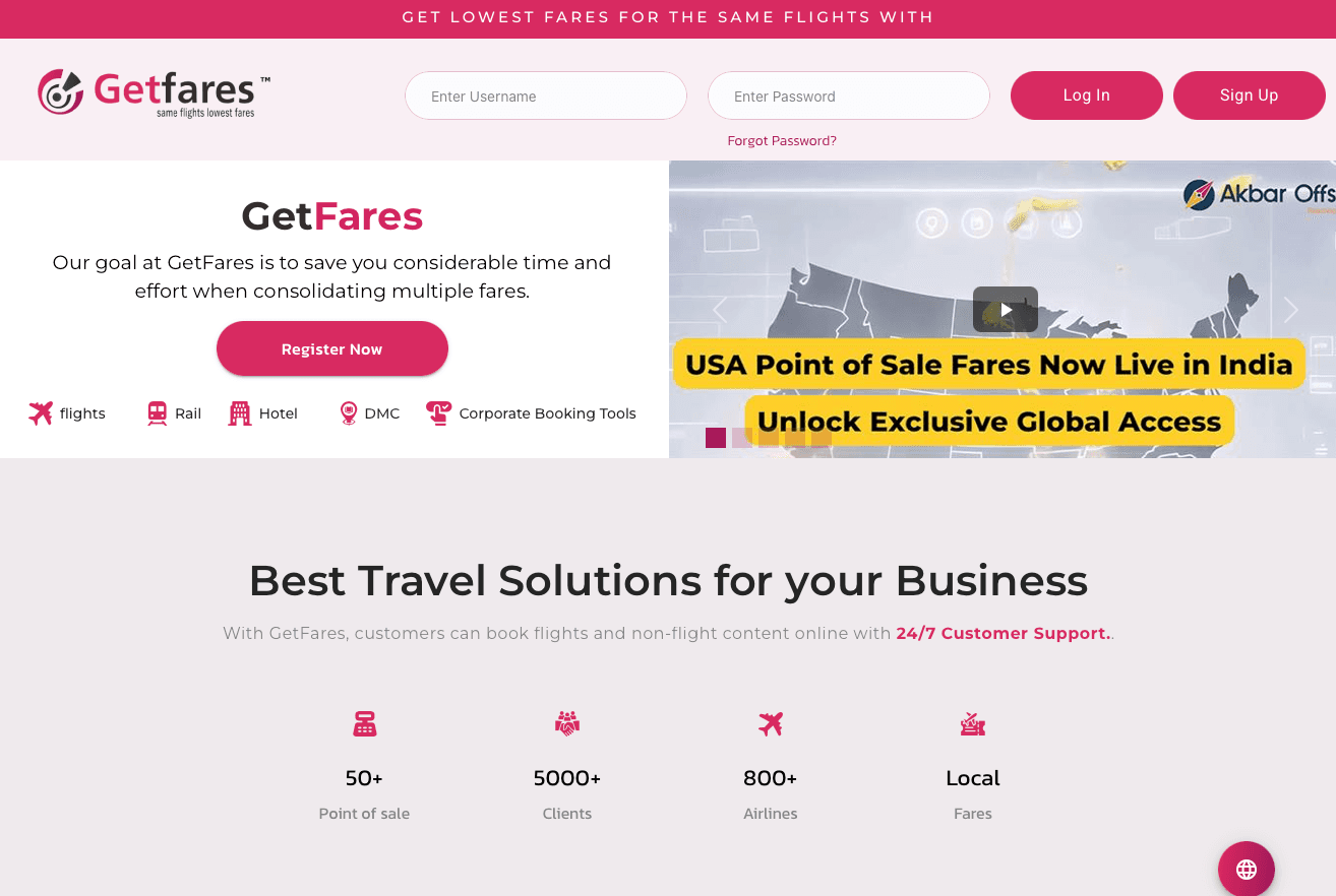 GetFares placeholder project screenshot